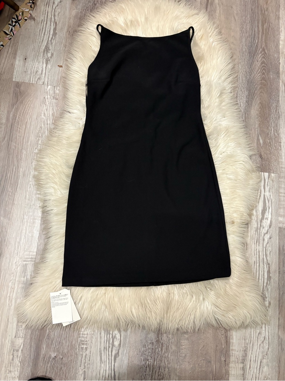 NWT Abercrombie & Fitch boatneck Sleek Black backless Mini Dress - Women Sz M - Picture 4 of 7